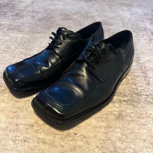 Black Leather Men's Dress Shoes Square Toe Men’s sz 8